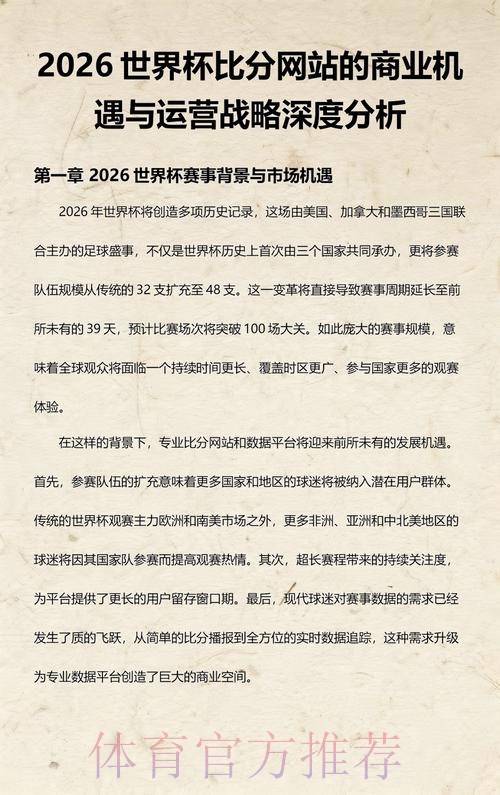 全面解析世界杯比分网站的功能与优势